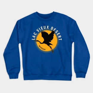 Lac Vieux Desert in Michigan Heron Sunrise Crewneck Sweatshirt